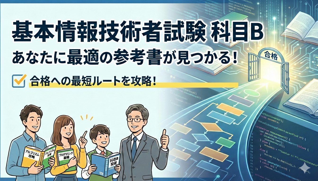 基本情報技術者試験の科目bの参考書おすすめ5選を比較したイメージ画像